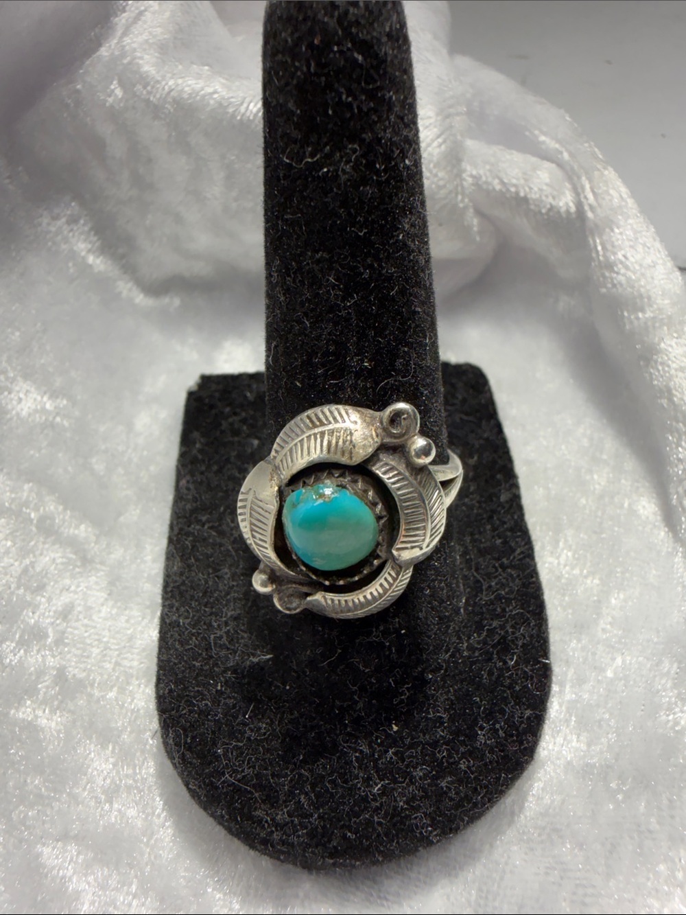 Sterling Silver Turquoise Floral Ring - Turquoise